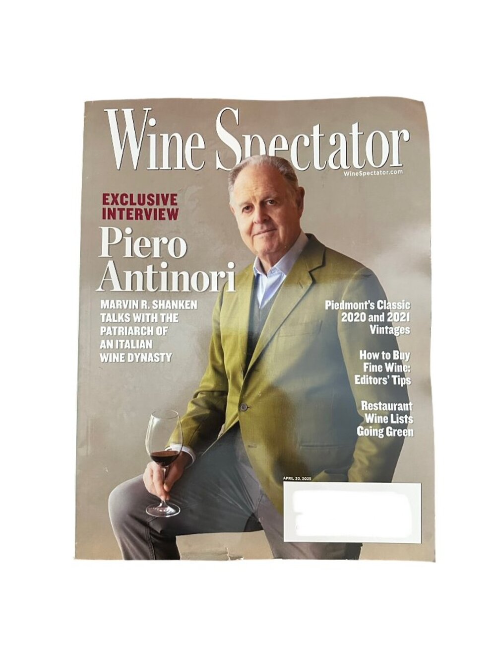 Wine Spectator Magazine April 30 2025 Piero Antinori Restaurant Wine Goes Green